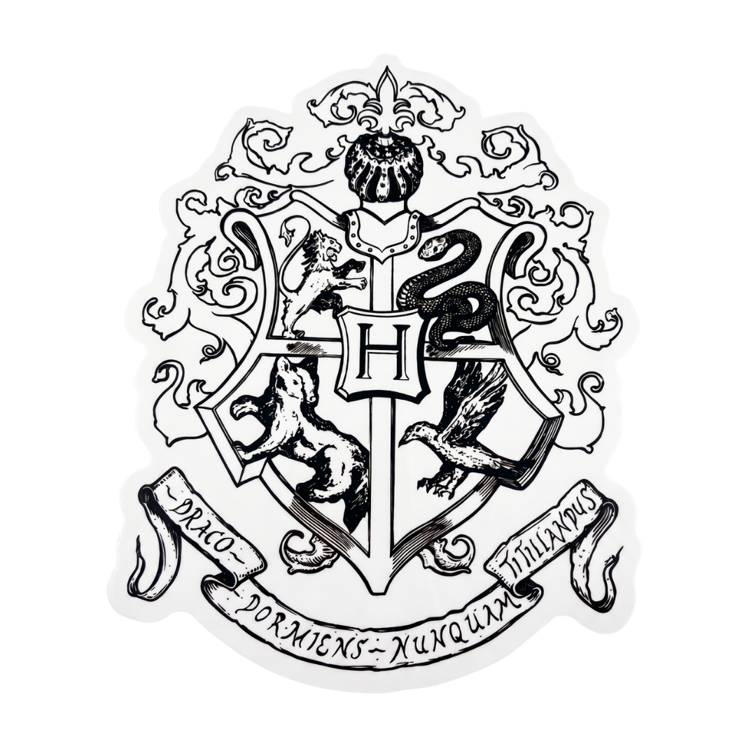Espejo grabado con el escudo del colegio de magia